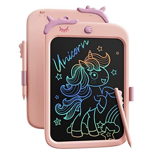 Lavagna LCD giocattolo unicorno per bambini, 10 pollici, blocco da disegno con funzione di blocco, portatile, regalo educativo per bambini da 3, 4, 5, 6, 7 anni (Rosa)
