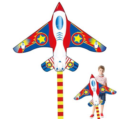 VLEDARLING Aquilone per Bambini e Adulti, Fighter Plane Kite, Aquiloni per i Bambini, Aquiloni Colorati, Aquilone Facile da Far Volare, Aquilone per Principianti, con Linea di Kite da 100M