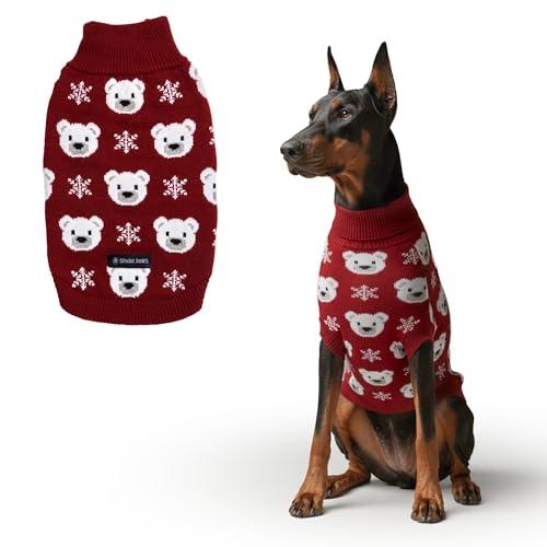 Spark Paws Maglione per cani in maglia per cani di taglia piccola, media e grande, caldo maglione invernale a collo alto per il freddo (orso polare, 3XL)