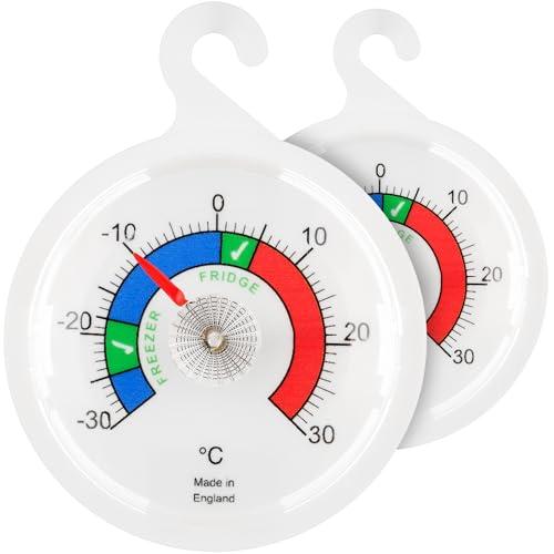 Confezione doppia con quadrante termometro per frigorifero, termometro per frigorifero e congelatore con quadrante da 65 mm con zone colorate