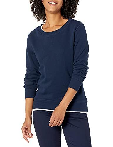Amazon Essentials Felpa in Pile Girocollo (Disponibile in Taglie Forti) Donna, Blu Marino, S