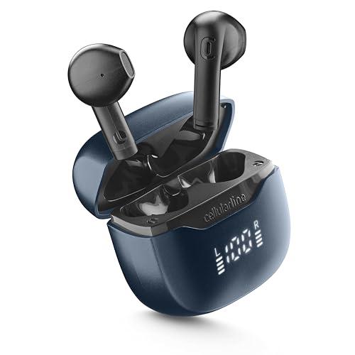 cellularline CORE PRO Auricolari Bluetooth con ENC e 4 Microfoni, Multipoint Technology, Display LED, Autopairing, 30 Ore di Autonomia, Nero