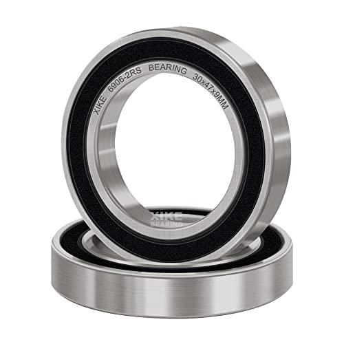 XiKe 2 Pezzi 6906-2RS Cuscinetto a sfera 30x47x9mm Acciaio cromato e Pre-lubrificato6906RS Cuscinetto a sfera con doppia guarnizione in gomma.