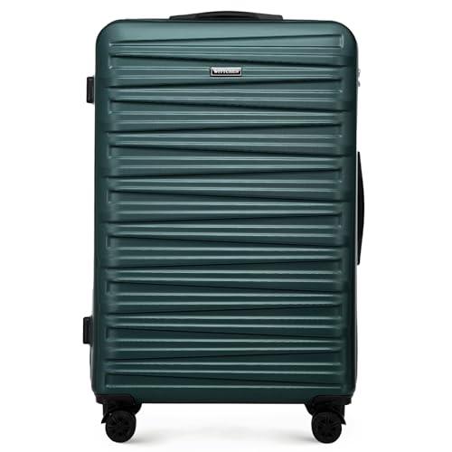 WITTCHEN Skyspeed Line Valigia grande Valigia rigida ABS Valigia grande Rolling Trolley Check-In Valigia da viaggio Serratura a combinazione Manico telescopico 4 Ruote Verde Ryanair/ITA Airways