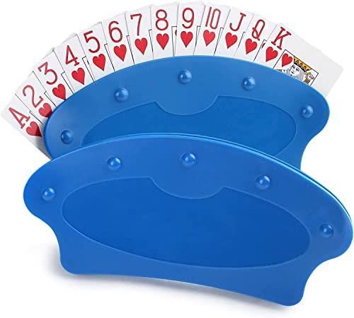 LotFancy 2 Pezzi Supporto Carte da Gioco Plastica Porta Carta per Bambini e Adulti, Reggi carte da gioco per Bambini Anziani Disabili, per la Maggior Parte dei Giochi di Carte