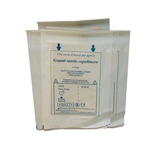 Pharma[+] 20 Paia Guanti STERILI MONOUSO Chirurgici Medici Uso clinico - tg M