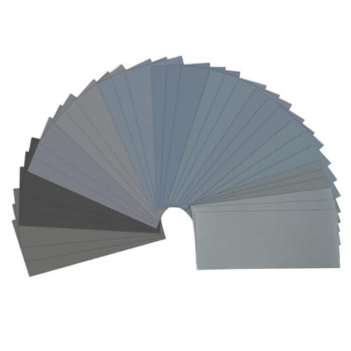 Set carta vetrata, carta vetrata per legno, granulometria 80-3000, 48 pezzi, utilizzabile a secco e bagnato, adatto per auto, pietra, vernice, metallo