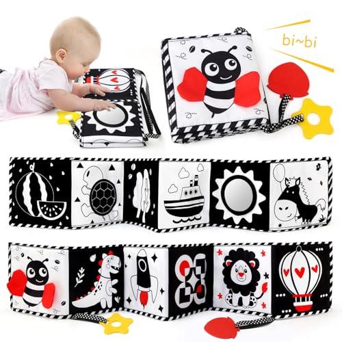 Ballery Giochi Neonato 0-6 Mesi, Giochi Passeggino Neonati, Bianco e Nero Neonati Giochi, Double Sided Bianco e Nero Alto Contrasto Libro Neonato Sensoriale Giocattoli per 0-12 Mesi