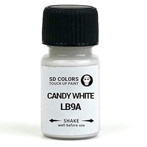 SD COLORS Candy White LB9A B9A B4 - Vernice per ritocchi, per automobili, per riparazione graffi e scheggiature, 15 ml, codice colore: LB9A B9A B4, bianco candy white (solo vernice)
