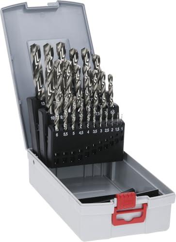 Bosch Professional 25 pz. Set di punte per metallo HSS-G ProBox (per acciaio, Ø 1-13 mm, accessori trapano avvitatore e trapano a colonna)