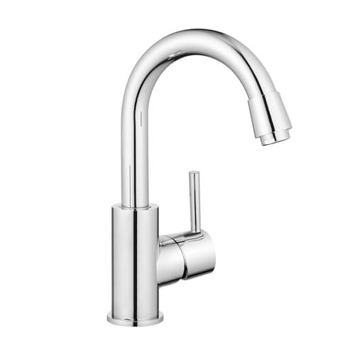 GRIFEMA Rubinetto Bagno Lavabo Girevole a 360°, Altezza Bocca 180 mm, a Risparmio Idrico, Con Attacco Per Acqua Calda E Fredda, Facile Installazione, Ottone, G1002