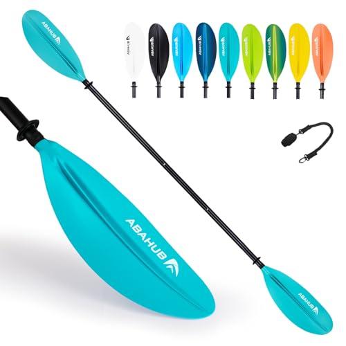 Abahub Pagaia Kayak 220 cm a 240 cm Regolabile Alluminio Doppia Remi Kayak Paddle Pagaie da Kayak con Paddle Line per Kayak Barca a Remi Canoa Nero/Bianco/Blu/Verde/Arancione/Giallo/Turchese