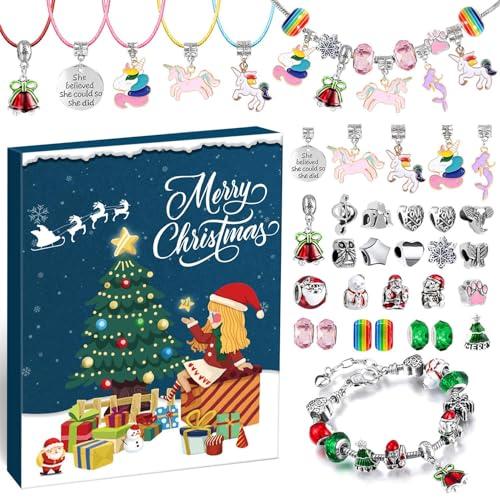 iZoeL Calendario Avvento Gioielli Calendario Avvento 2025 Bambina, Fai da Te Bracciale Bambina Idee Regalo Natale 2025, Regali Natale per Figlia Nipote Sorella