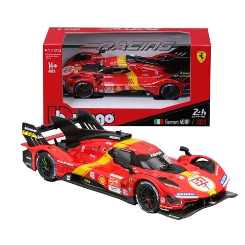 Bburago - Ferrari 499P LMH n°51 - Modellino Realistico Auto in Scala 1:43, Modello 2023 24H Le Mans Champion, Replica Diecast con Licenza Ufficiale Ferrari, Età Consigliata 14+ Anni