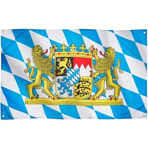 Runesol Bandiera della Baviera, 91x152cm, 3ft x 5ft, Bandiera dell'Oktoberfest, Bandiera bavarese, 4 occhielli, Monaco di Baviera, Rautenflagge, Bandiere premium, Interno, Esterno
