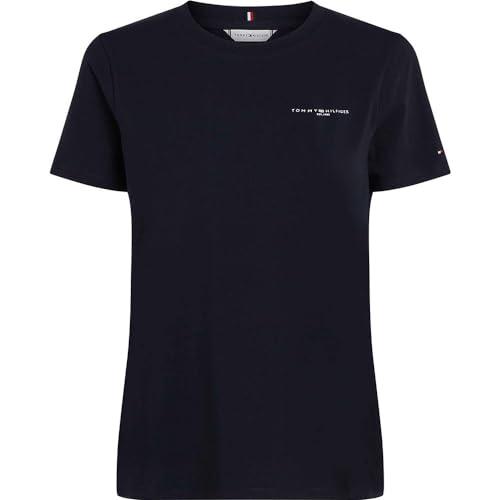 Tommy Hilfiger Donna T-shirt Maniche Corte 1985 Mini Corp Logo Regular Fit, Blu (Nos Desert Sky), S