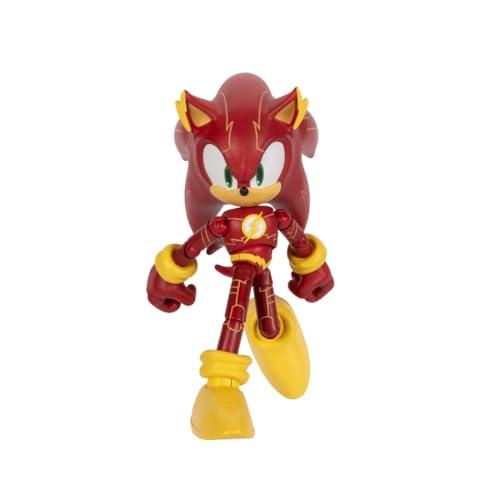 DC x Sonic Sonic The Flash Action Figure 13 cm, Jakks Pacific Ufficiale, Altamente Articolata, Design Dettagliato, Confezione da Collezione