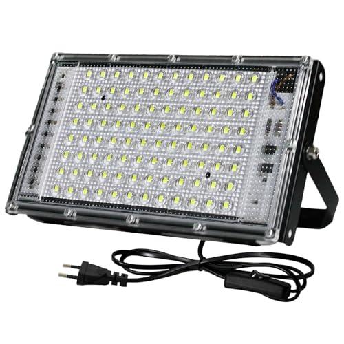 BOSITE Faretto Led da Esterno 100W, Faretti LED Esterno 6500K Bianca Fredda, 10000LM Faro leds, IP66 Impermeabile Faretto LEDs Interno per Giardino Garage Parco Stadi