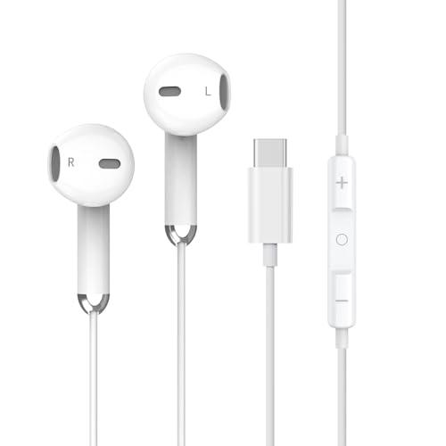 Cuffie USB C，Type C con Microfono Chiama Chiaramente Hi-Fi Stereo Auricolari USB C con filo In-Ear Cuffie