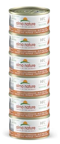 almo nature HFC Natural Alimento Umido per Gatti - Pollo con Formaggio - Confezione da 420 g (6 x 70 g)