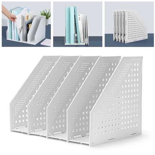 MumdoYAL Portariviste pieghevole in robusta plastica ECO-PP per ufficio e casa – raccoglitore salvaspazio con 4 scomparti dal design elegante, 4LIANSHUJIABAI