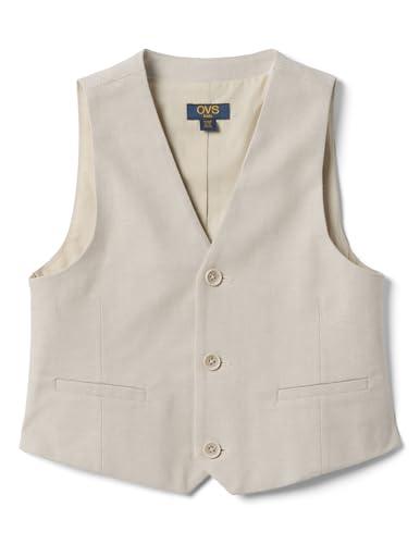 OVS KIDS Gilet beige sartoriale in cotone elasticizzato da bambino regular fit