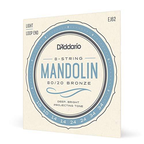 D'Addario EJ62 Set 80/20 Bronze per Mandolino, Tensione Bassa, 10-34