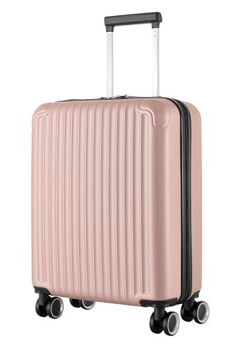 R.Leone Ryanair 55x40x20 cm Valigia Trolley Bagaglio a mano 4 Ruote in ABS Autonomo 999 (Rose Gold, Valigia 55x40x20 cm)
