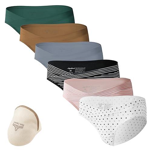 HBselect Set 6 Pezzi Mutande Gravidanza Traspirante e Morbido Mutandine Donna e in Cotone Gravidanza Dopo Il Parto Mutande Donna Invisibile