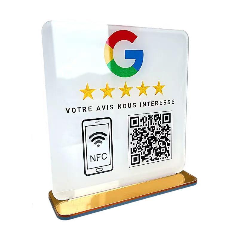 Panneau de code QR social Review Panneau de code QR Obtenez des avis plus positifs NFC Touch pour votre entreprise Magasins de détail Plaque de médias sociaux Barb Cils Nail Shop Décoration