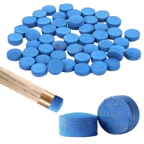 MAXQUU Punte per stecche da 50 pezzi di qualità professionale, punte di ricambio per stecche da piscina e snooker, punte in pelle per stecche da biliardo e snooker, kit di riparazione e installazione.
