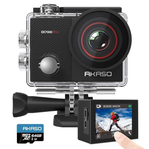 AKASO EK7000 Pro 4K Action Camera con scheda di memoria microSDXC da 64 GB