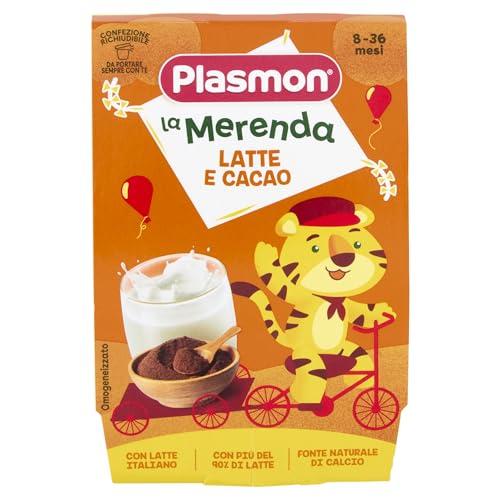 Plasmon Omogeneizzato La Merenda dei Bambini Latte e Cacao 120gr 24 Vaschette Con più del 90% di latte, con cacao magro e latte italiano