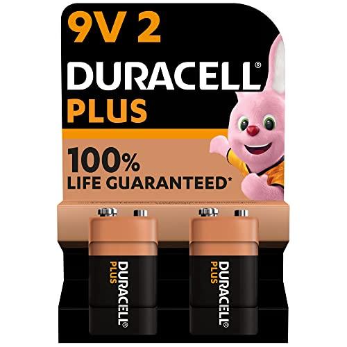 Duracell Batterie Plus 9V (pacco da 2) - Pile Alcaline - Fino al 100% di extra durata - Affidabilità per i dispositivi a uso quotidiano - 0% plastica - 5 anni di conservazione - 6LR61 MN1604