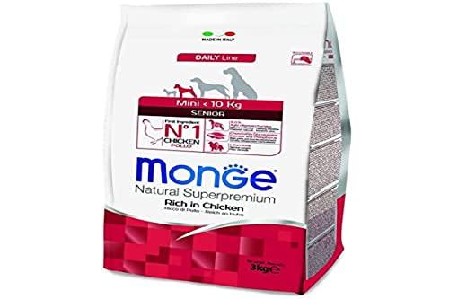 Monge Natural Superpremium Senior Rich in Chicken, Cibo per Cani di Tutte Le Razze (Cibo Secco per Cani di Peso Inferiore a 10 kg, con Pollo, Molto Ricco di Fibre e vitamine, 3 kg)
