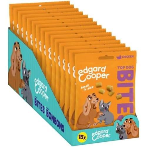 Edgard & Cooper Snack per cani, (Pollo, 15 x 50g, Piccolo), Top Dog Bocconcini, Senza cereali, ricco di proteine e carne fresca di qualità, con aminoacidi essenziali