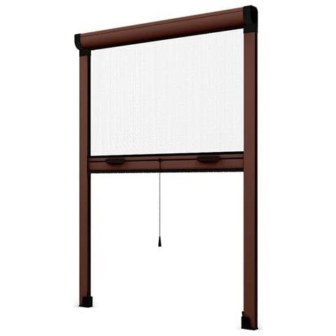 Zanzariera a Rullo Riducibile Verticale fai da te in kit Vari Colori e Misure Disponibili (60 x 150, Marrone)