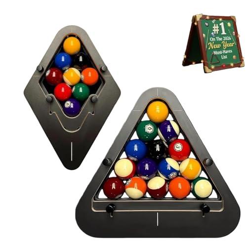 Yately Bitman-Rack 9-Ball PRO - Sistema di Rack per Biliardo di Precisione Senza Interruzioni, Legno Massello per 8-Ball/9-Ball - Strumento Professionale per Tavoli da Biliardo(PCS)