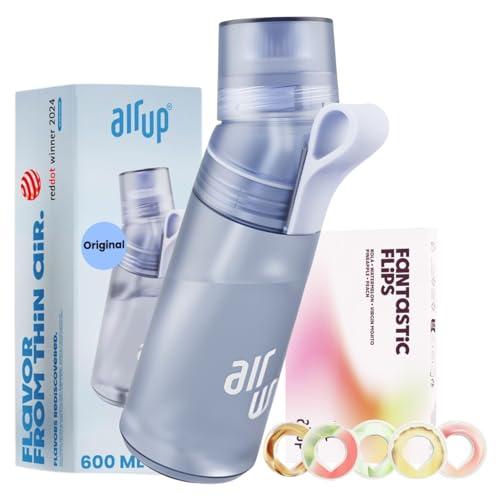 AIR UP® Borraccia Twist Pro Blueberry originale starter set con cialde 5 gusti I Borraccia da 600ml con aromi senza zucchero I Lavabile in lavastoviglie, senza BPA I Colore blu