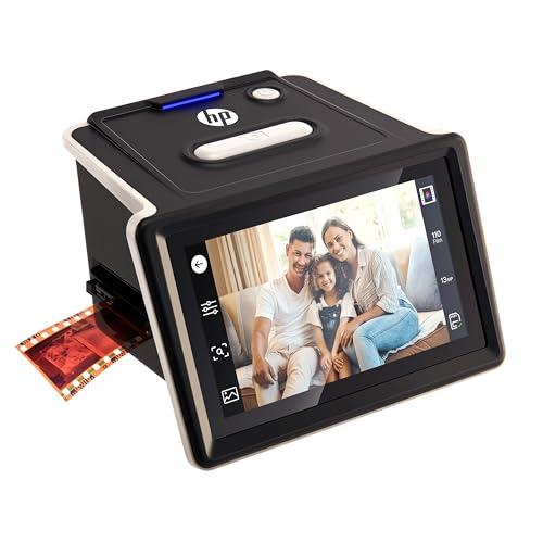 HP FilmScan Touch Screen Scanner per Pellicole e Diapositive con Schermo LCD da 5”, Converte Rapidamente Negativi e Diapositive in Foto JPEG Digitali da 22MP, Compatibile con Pellicole 135, 126 e 110