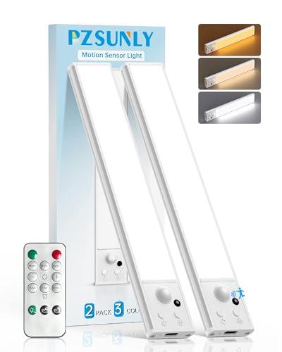 PZSUNLY Led Sottopensile Cucina con Telecomando, 20cm Luce Led Sottopensile con Sensore di Movimento,Dimmerabile, Magnetica, Ricaricabile Luce Armadio per Corridoi, Armadi, Cucine (2 pezzi,Bianco)