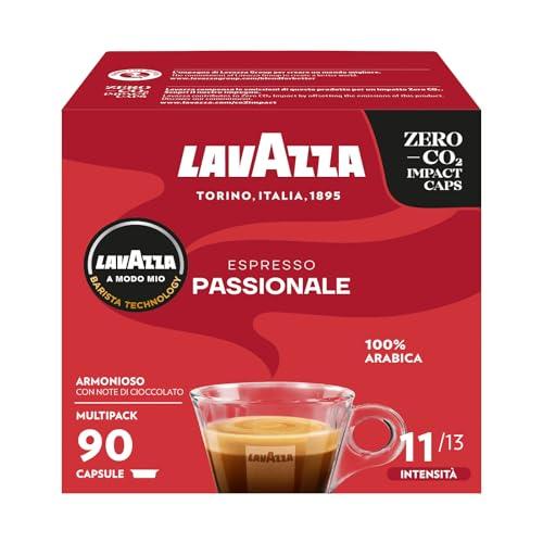 Lavazza, A Modo Mio Passionale, 90 Capsule Caffè, per un Espresso con Note di Caramello e Cioccolato, 100% Arabica, Intensità 11/13, Tostatura Scura, Confezione da 36 e 54 Capsule