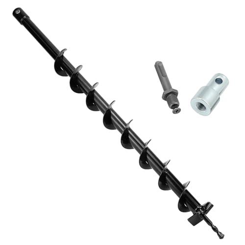 QWORK Trapano a terra, diametro 60 mm, per trapano con adattatore, 80 cm di lunghezza, per fori e piantagioni di alberi