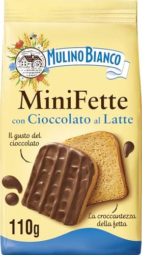 Mulino Bianco Mini Fette con Cioccolato al Latte, per una Pausa Golosa Quando e Dove Vuoi, 110 g