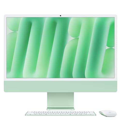 Apple iMac Computer desktop all-in-one: Chip M4, CPU 10-core e GPU 10-core: display Retina 24'', 16GB di memoria unificata, 256GB di archiviazione SSD, con accessori. Per iPhone/iPad; Verde