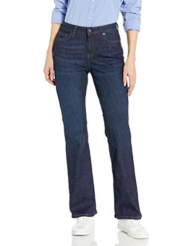 Amazon Essentials Jeans Elasticizzati a Vita Media Bootcut Vestibilità Aderente - colori fuori produzione Donna, Delavé Scuro, 44 Corto