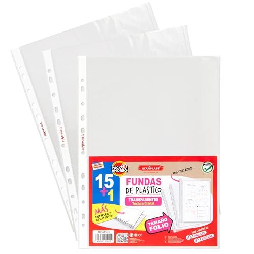 Starplast +30 buste trasparenti in plastica formato foglio, texture vetro, multitasking, per cartelle a 2 e 4 anelli, standard, documenti, file, materiale ufficio