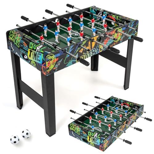 COSTWAY 2 in 1 Calcio Balilla in Legno, Calcetto Balilla con Gambe Rimovibili 2 Palline, 2 Contatori Punteggio, Biliardino per Bambini e Adulti per Feste Casa Bar (Stile 2)