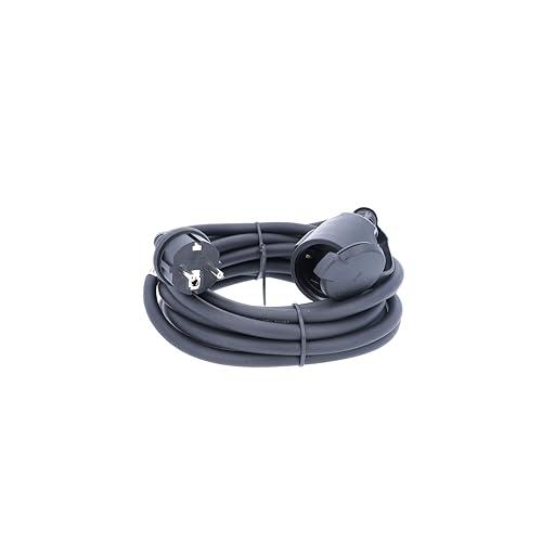 as - Schwabe 5 m H07RN-F 3G1,5 - pesante cavo di prolunga in gomma - per industria, cantieri e giardini - resistente agli spruzzi d'acqua IP44 - nero, 60372