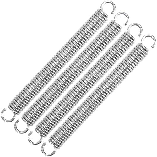 GUNGY Molle a Trazione 100mm Molla di Trazione Doppio Gancio in Acciaio Inossidabile Diametro Filo 1,6 mm Diametro Esterno 10mm Tiro 7,91kg 4 Pezzi